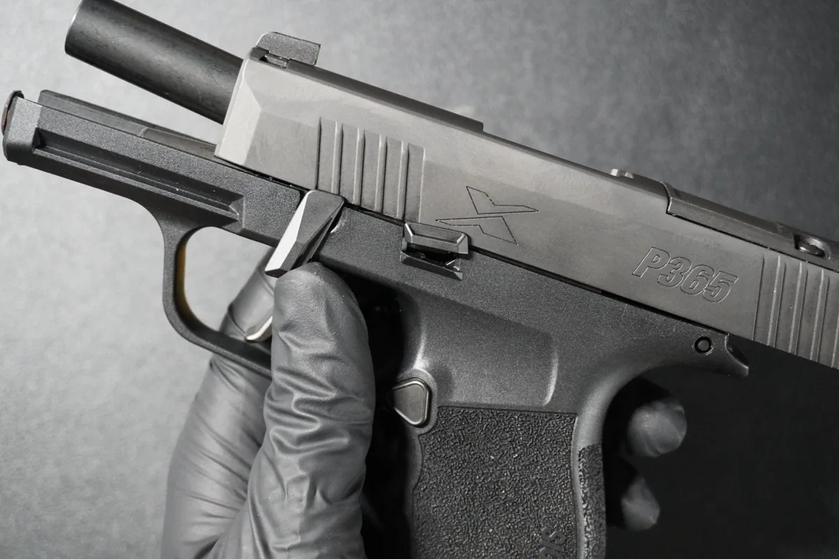 Rotating the takedown lever counter-clockwise back to its normal position